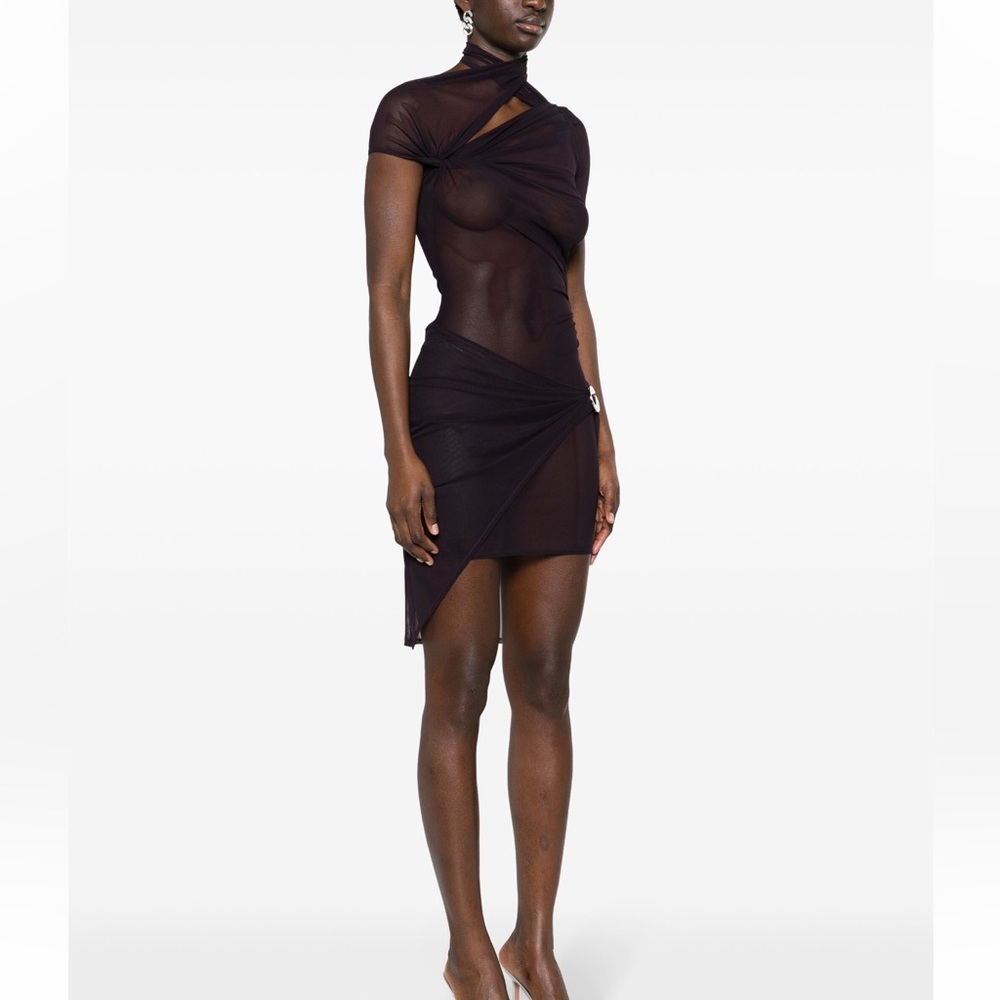 Coperni Asymmetrical Sheer Mesh Dress - Picture 11 of 16